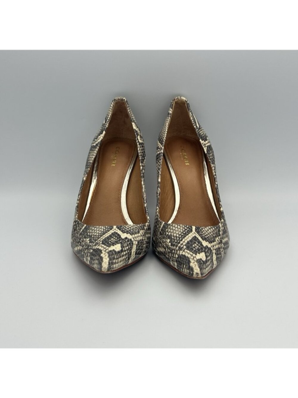 Coach Teddie Pumps Women's 8 US Leather Animal Print Heels Shoes Q4676/A6473 - Picture 3 of 15